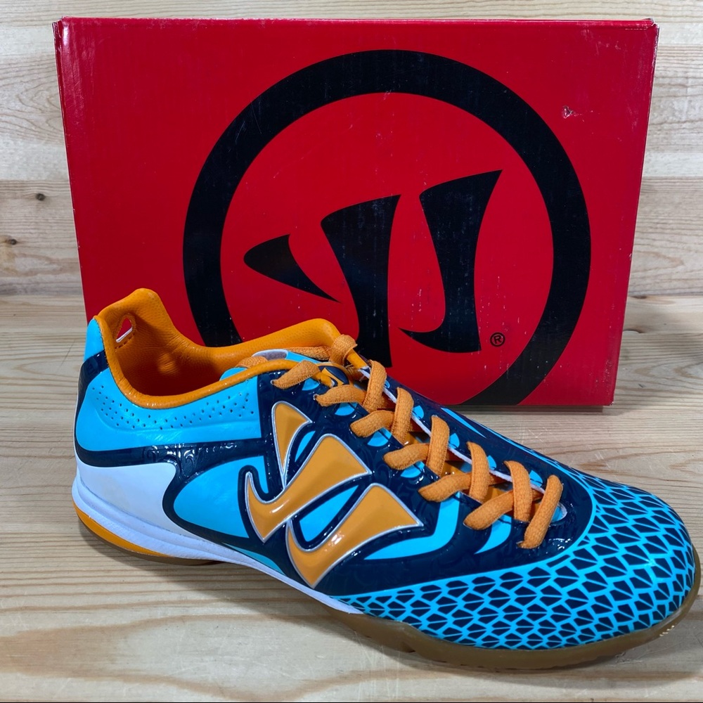NIB Warrior Youth Skreamer Youth Indoor Soccer Shoe Blue/Lt Blue/Orange/White